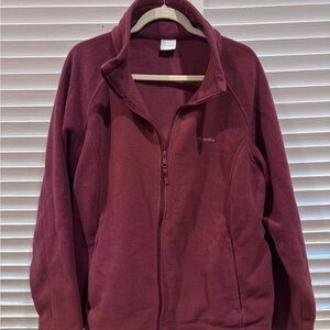 Columbia Full Zip Fleece Jacket Burgundy Wine Men’s 3X